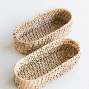 rattan oval basket