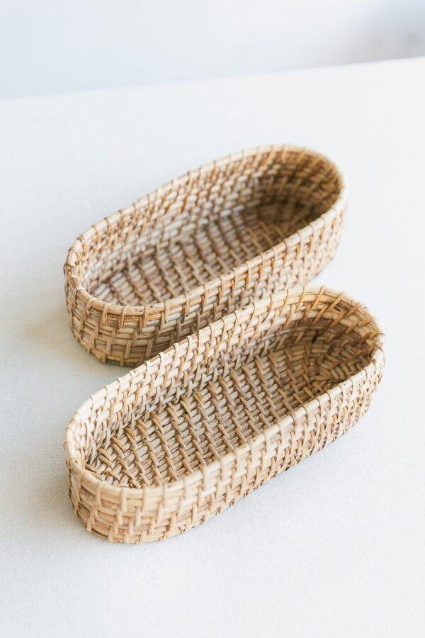 rattan oval basket