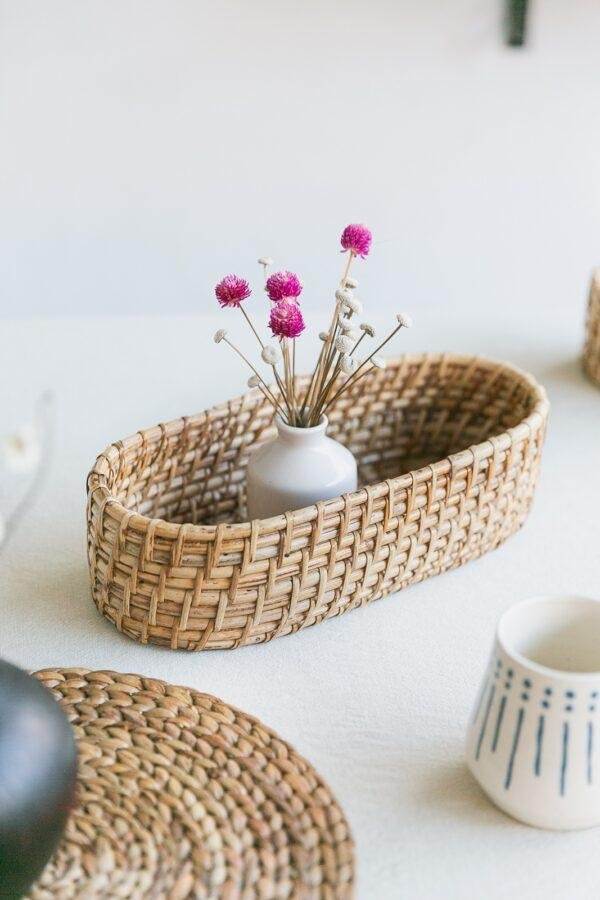 rattan oval basket